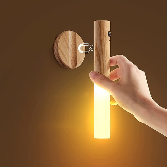 Lumowood™ – Akıllı Sensörlü Ahşap Gece Lambası | Şarjlı & Taşınabilir LED Aydınlatma