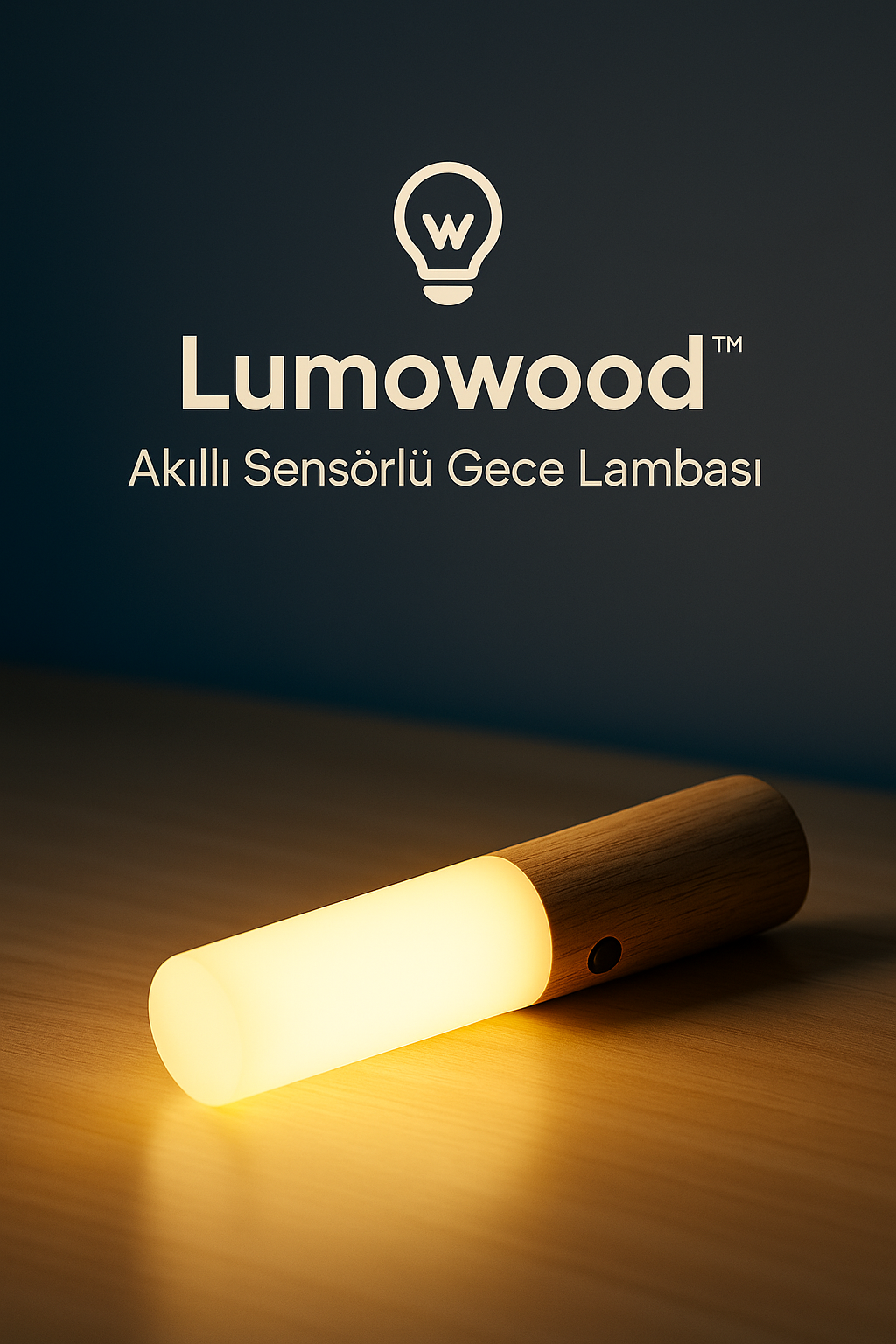 Lumowood™ – Akıllı Sensörlü Ahşap Gece Lambası | Şarjlı & Taşınabilir LED Aydınlatma