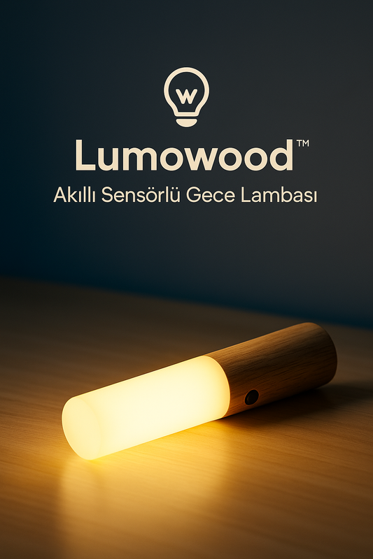 Lumowood™ – Akıllı Sensörlü Ahşap Gece Lambası | Şarjlı & Taşınabilir LED Aydınlatma