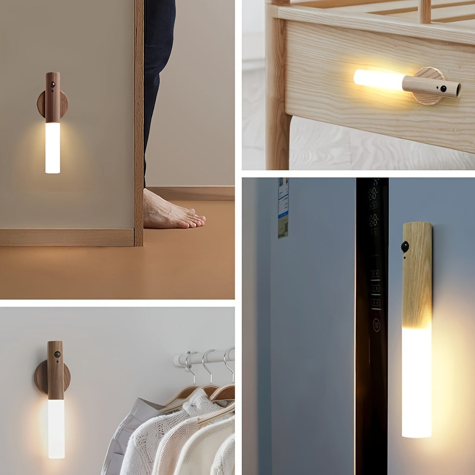 Lumowood™ – Akıllı Sensörlü Ahşap Gece Lambası | Şarjlı & Taşınabilir LED Aydınlatma